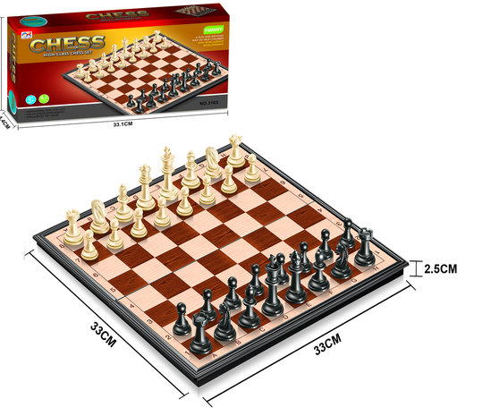 Chess set - Magnetic chess board - collapsible board - 33x33 cm
