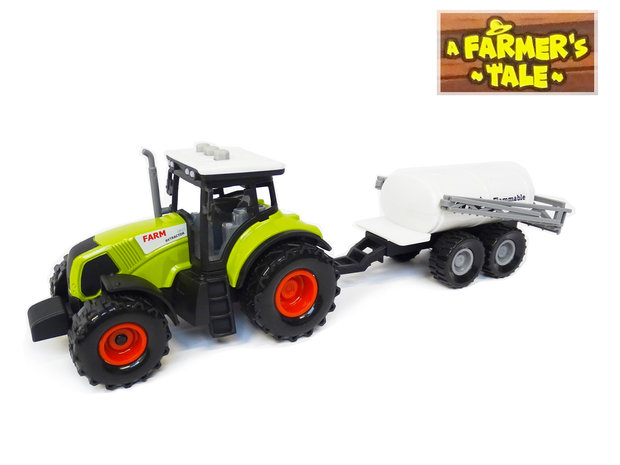 Tractor 2in1 werkvoertuig speelgoed - met geluid en licht - tank en laadbak -45CM
