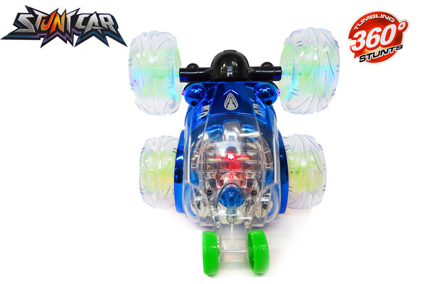 Rc stunt car - Acrobatic remote control car with 360&ordm; rotating wheels - Rechargeable 17.5CM 