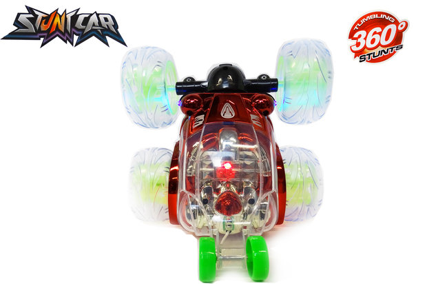 Rc stunt car - Acrobatic remote control car with 360&ordm; rotating wheels - Rechargeable 17.5CM