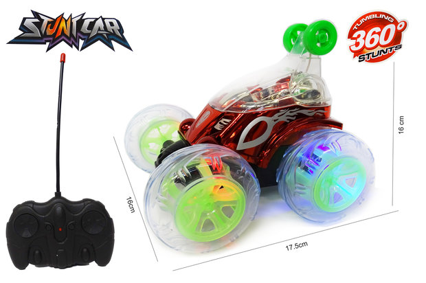 Rc stunt car - Acrobatic remote control car with 360&ordm; rotating wheels - Rechargeable 17.5CM
