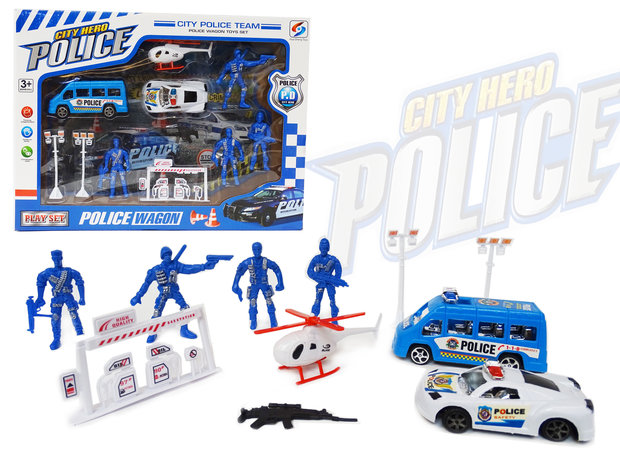 Politie speelfiguren set - Police City Hero - speelgoed politie set 11 stuks