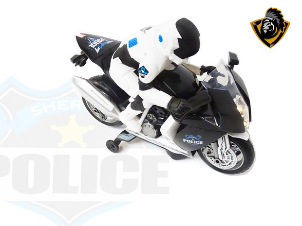 Politie motor speelgoed - Sheriff Police Motor Cycle - met licht en politie geluiden - 29CM