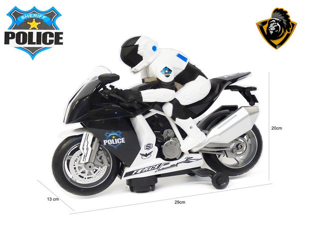 Politie motor speelgoed - Sheriff Police Motor Cycle - met licht en politie geluiden - 29CM