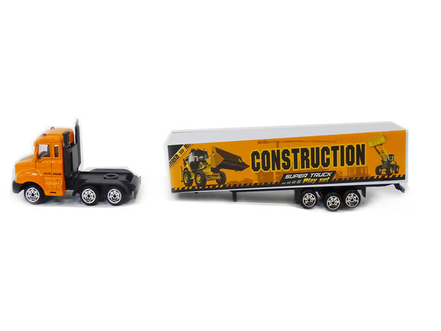 Vrachtwagen met oplegger van construction - Die cast model voertuigen - 1:87