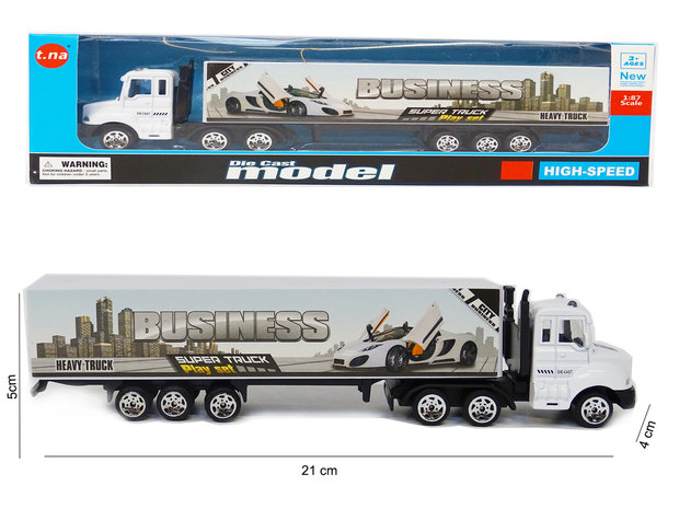 Vrachtwagen met oplegger van business - Die cast model voertuigen - 1:87