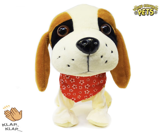 Cute Barking Dog - With 7 different tricks on sound/touch - Voice Control Pets - 29CM