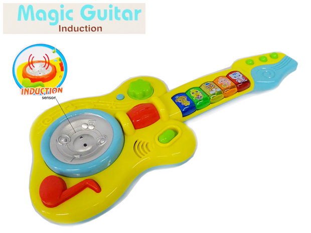 Speelgoed elektrische gitaar met verschillende tonen - Magic Guitar - sensor actief systeem - 37CM
