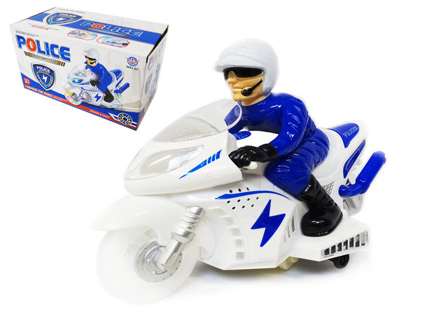 Politie motor met led flash light en politie geluiden - Police Motorcycle 25CM