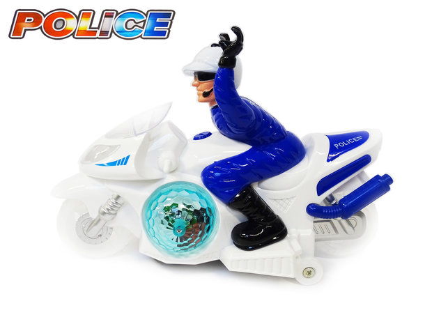 Police motorcycle with led flash light and police sounds - Led Disco spinning Ball- Police Motorcycle 25.5CM