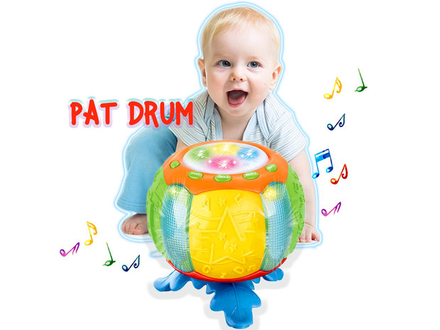 Speelgoed dynamische drum met verschillende muziek - Pumpkin Pat Drum (19x19CM) 