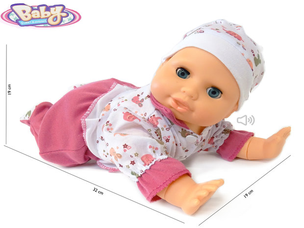 Crawling Baby - kruip baby pop speelgoed -Baby Sweet&amp;Cuddly - met geluid (32cm)