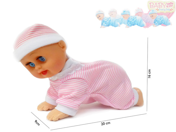 Crawling Baby - Crawling Baby Doll Toy -Baby Sweet&amp;Cuddly - with sound (20cm)