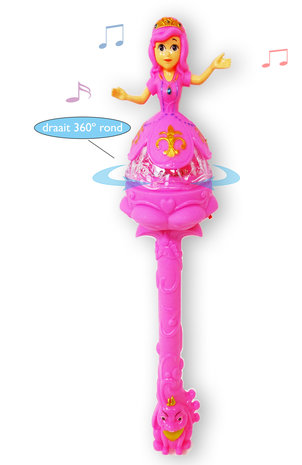 Prinsessenstaf - toverstaf met muziek en lichtjes - flash stick 37CM