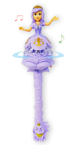 Prinsessenstaf - toverstaf met muziek en lichtjes - flash stick 37CM