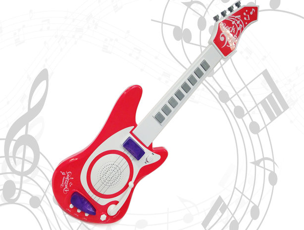 Speelgoed elektrische muziek gitaar met microfoon - Music guitar + mic.