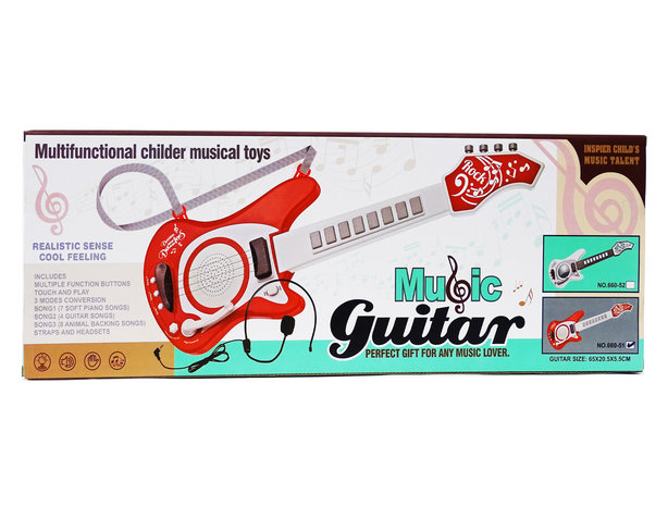 Speelgoed elektrische muziek gitaar met microfoon - Music guitar + mic. 