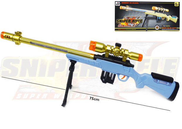 Sniper Rifle geweer met led lichtjes, trilling en schietgeluiden - scherpschutters speelgoedgeweer  75CM