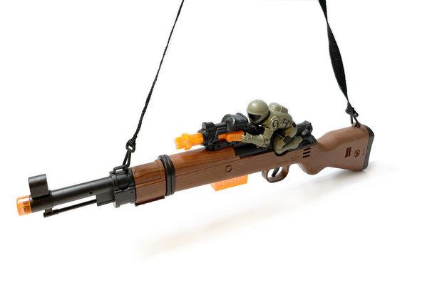 Flashing gun shotgun toy hunting rifle - Olympia - with light - vibration function and shooting sounds - 49CM