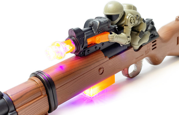 Flashing gun shotgun toy hunting rifle - Olympia - with light - vibration function and shooting sounds - 49CM