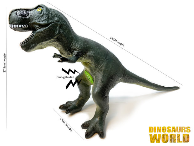  Dinosaur T-rex  Toys 56 cm - soft rubber - makes dino sounds - Dinoworld 