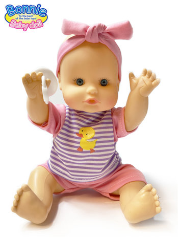 Baby pop Bonnie interactief  speelgoed -12 verschillende babygeluiden - kan drinken en plassen - 30CM