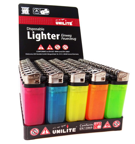 disposable lighters 50 pieces Unilite.
