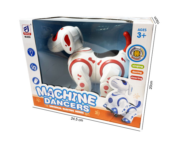 Interactieve Robot hond puppy - beweegt, danst, staat op zijn achterpoten en draait 360&deg; - Machine Danser Robot Dog - 20CM