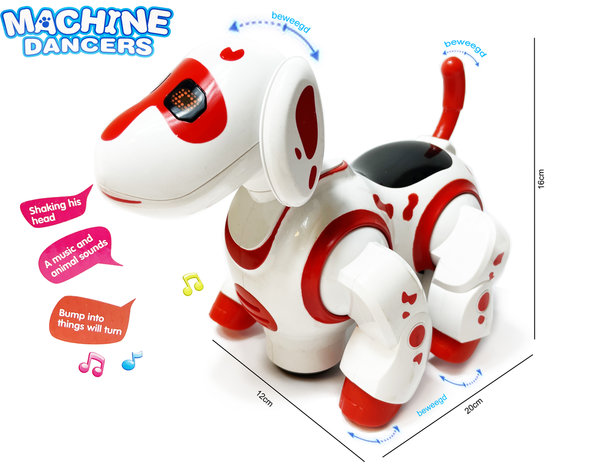 Interactieve Robot hond puppy - beweegt, danst, staat op zijn achterpoten en draait 360&deg; - Machine Danser Robot Dog - 20CM