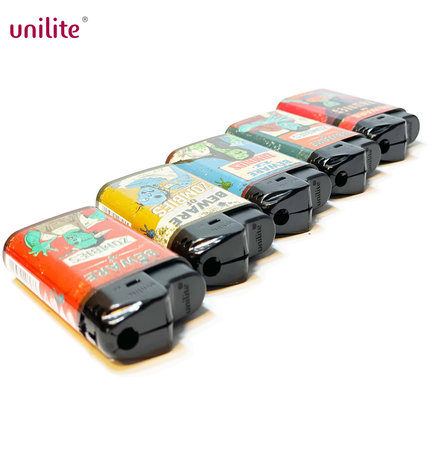 Unilite click lighters - refillable - 20 pieces in a display - Zombie 