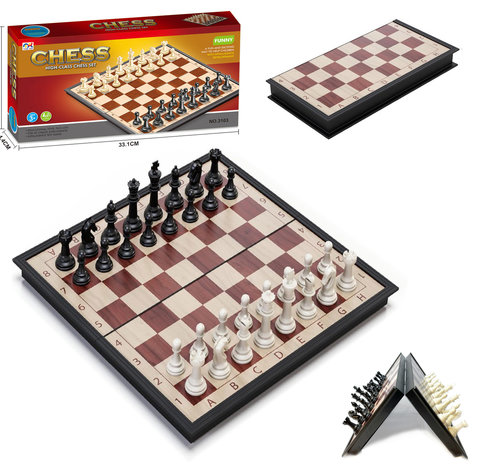 Schaakbord opvouwbaar 32CM schaken - 24winkelen