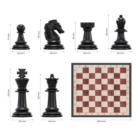 Chess set - Magnetic chess board - collapsible board - 33x33 cm