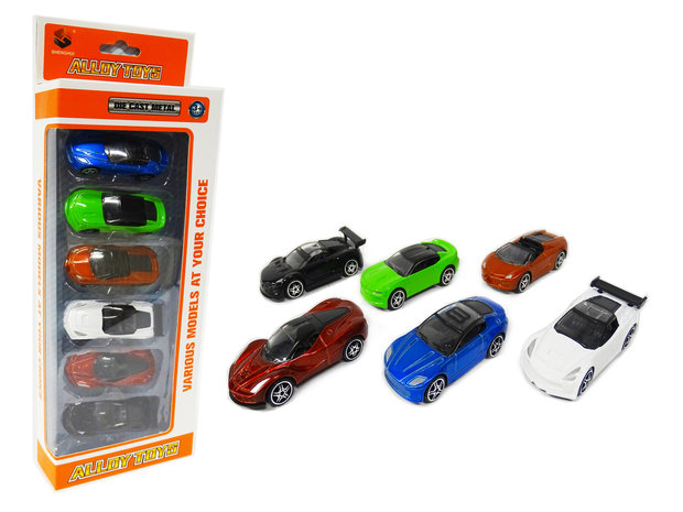 Model auto&#039;s 6 stuks - Die Cast Metal Cars - Metaal mini auto&#039;s - Alloy Toys - speelgoed sport auto