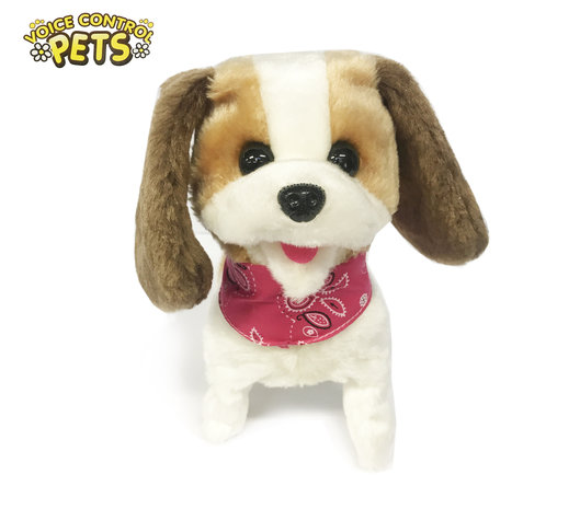 Clap Dog - Interactieve Puppy - kan blaffen en bewegen op geluid control - Voice Control Speelgoed hondje- 29CM (inclusief batterijen)