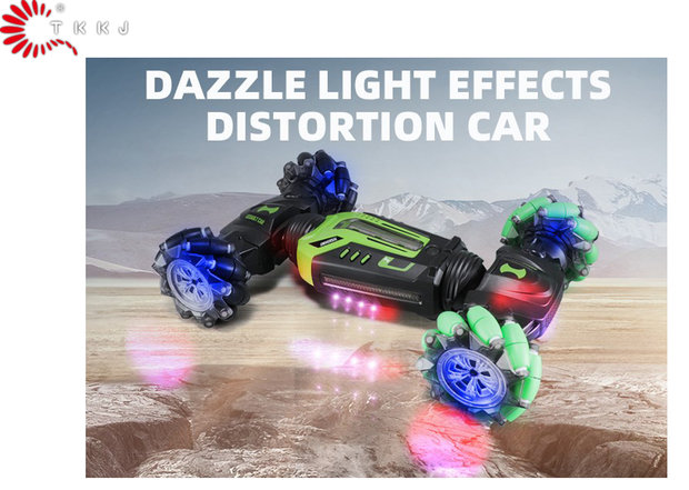 RC Dazzle Light Twist Car - Radio Controlled 4WD Stunt Car - Offroad - TKKJ - Transformer car with hand and Remote controllable