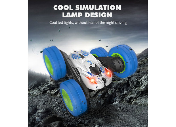 RC Stunt auto hyper wheels - dubbelzijdig - 360 graden - 2.4ghz - off road stunt car - TKKJ -  radio grafisch bestuurbare auto 1:28