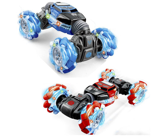 RC dubbelzijdig monster crawler met LED licht en geluid- Hand Bestuurbare auto