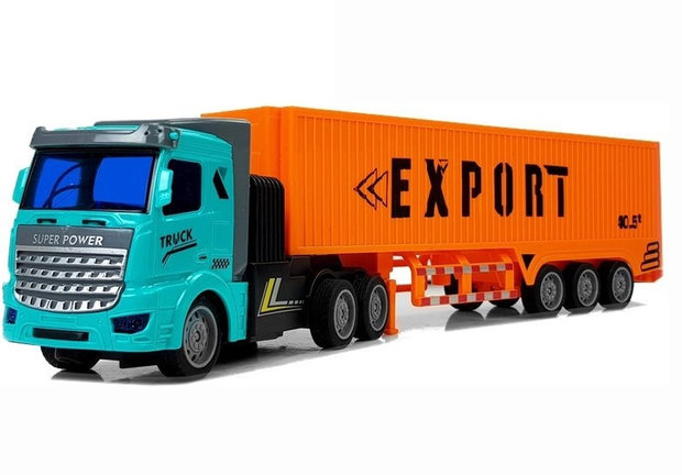 Rc Vrachtwagen met trailer - Export transporter Truck LOADING - 1:46 27MHZ - afstand bestuurbaar vrachtwagen - Oplaadbaar