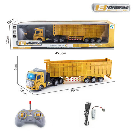 Rc Truck with Flatbed - Engineering Dump Truck - 1:46 27MHZ - remote control truck - Rechargeable