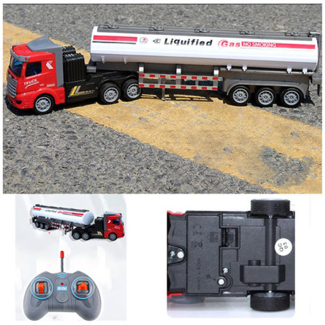 RC Tank Truck - Oil Tank Gas Truck - 1:46 27MHZ - Remote Controlled Tank Truck - Rechargeable