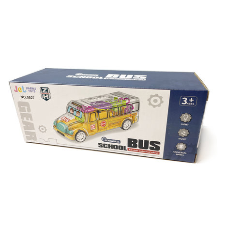 School bus toy - GearWheel - with lights and music - drives all round - 20CM