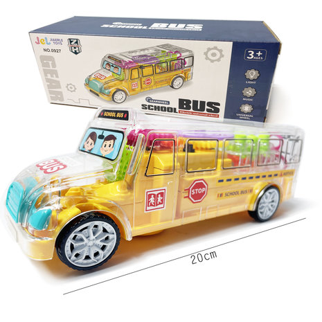 School bus toy - GearWheel - with lights and music - drives all round - 20CM