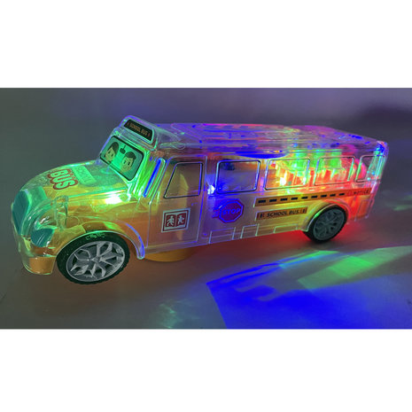 Schoolbus speelgoed - GearWheel - met lichtjes en muziek - rijdt all round - 20CM