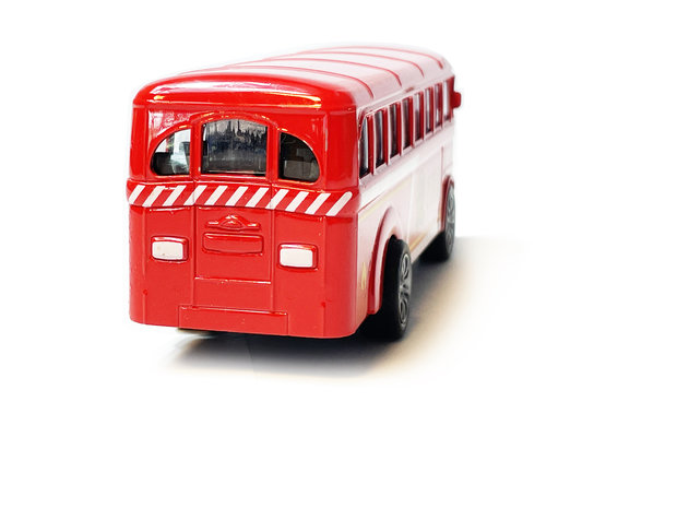 DIE CAST Fire brigade bus.