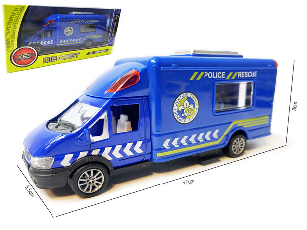 Politiewagen - Speelgoed politie auto - pull-back drive - Die Cast voertuigen - 17 CM