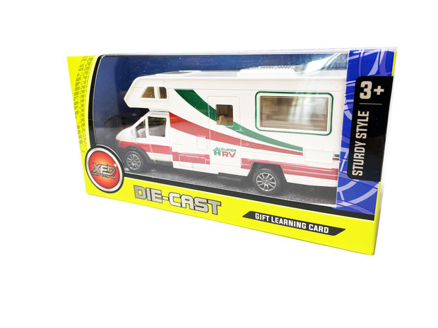Caravan speelgoed voertuig - Vakantie camper - Die Cast -  pull-back drive - Super RV - 17CM