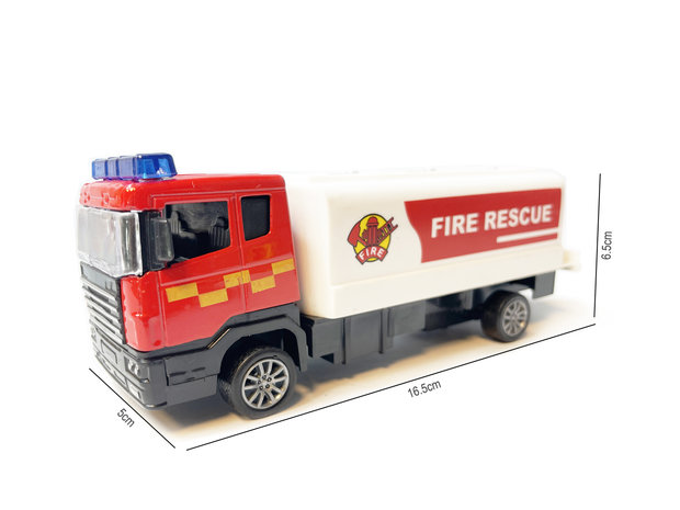 Brandweerwagen RV- Speelgoed brandweerauto Tankautospuit - pull-back drive - 17 CM