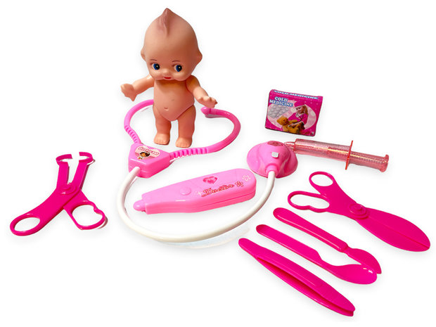 Speelgoed Dokterskoffertje - dokters set inclusief baby pop - Medical box - baby care set 