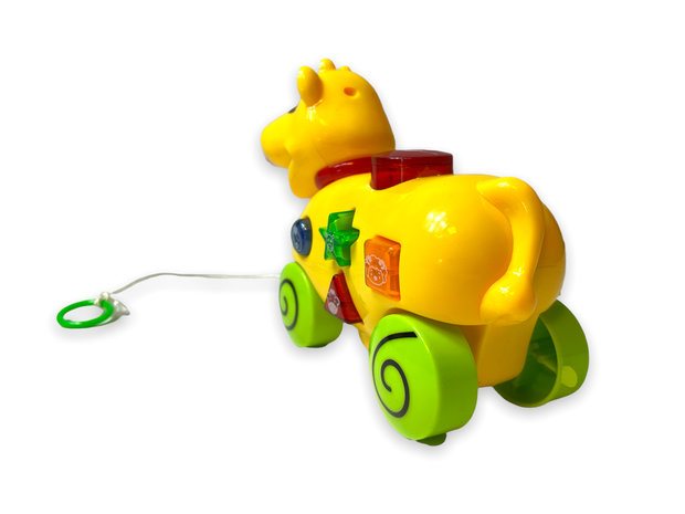 Speelgoed trekdier koe - met geluid en lichtes - Lovely pet cow - 15cm