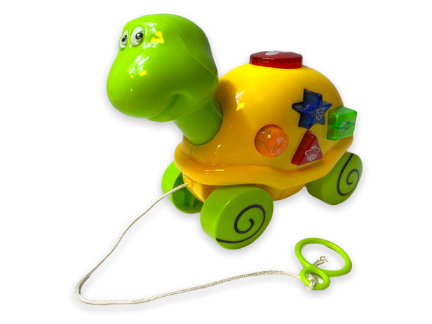 Speelgoed trekdier schildpad - met geluid en lichtes - Lovely pet turtle - 15cm